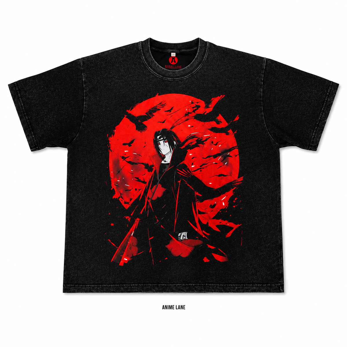 Playera Itachi Naruto Oversize Acid Wash 230 GSM