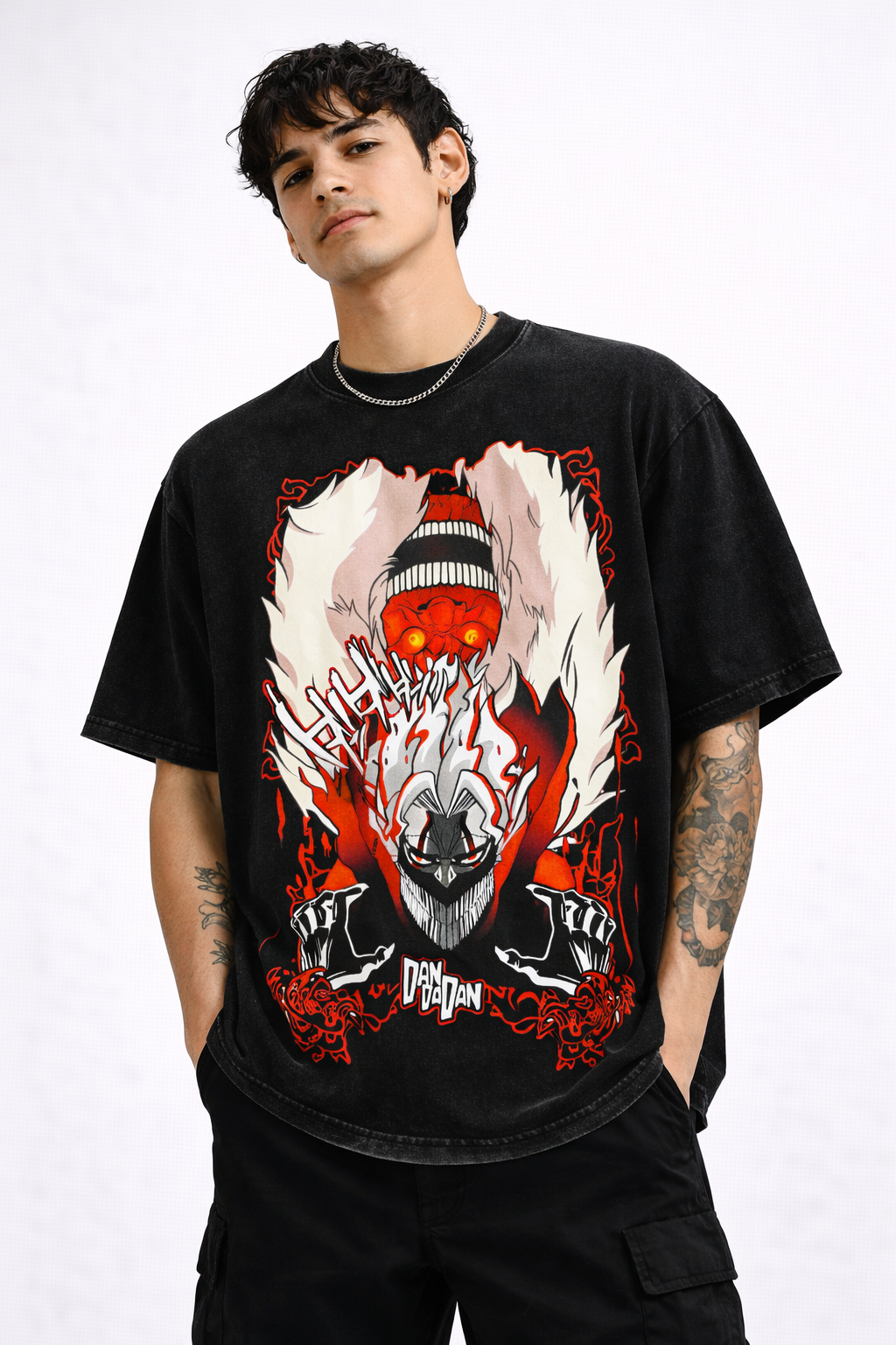Playera Turboabuela Dandadan Oversize Acid Wash 230 GSM