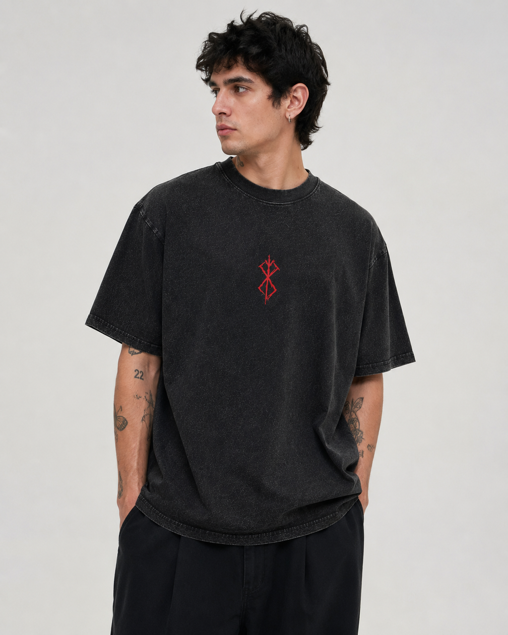 Playera Berserk Oversize Acid Wash 230 GSM