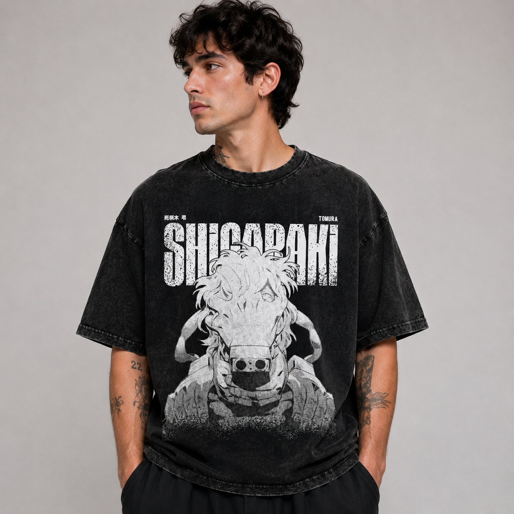 Playera Shigaraki MHA Oversize Acid Wash 230 GSM