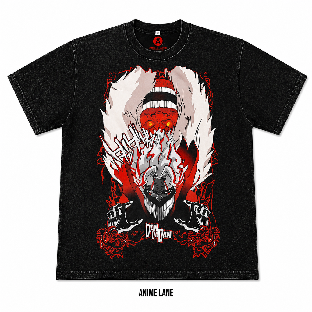 Playera Turboabuela Dandadan Oversize Acid Wash 230 GSM