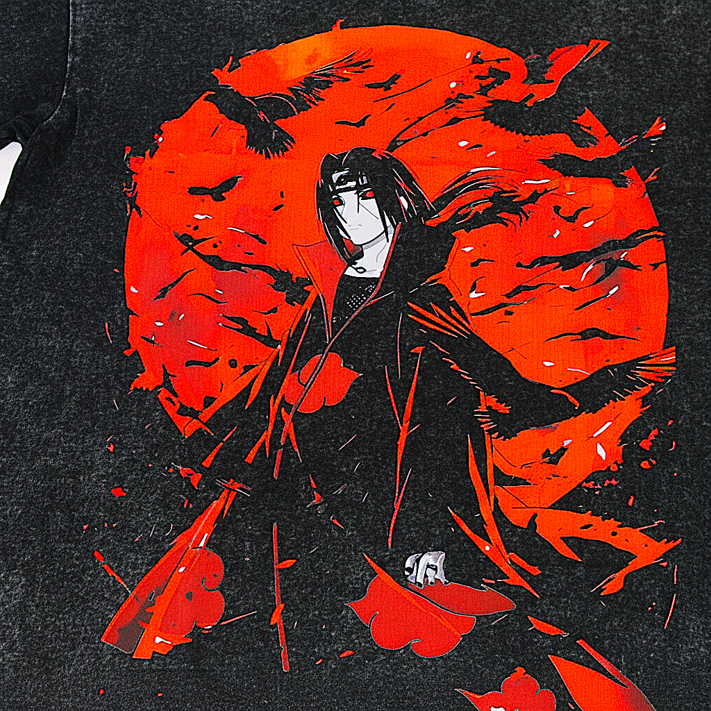 Playera Itachi Naruto Oversize Acid Wash 230 GSM